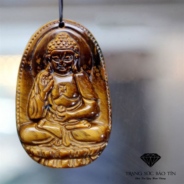 Mặt Day Chuyền Phật A Di đa đa Thạch Anh Khoi đa Phong Thủy