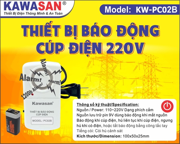 Báo Cúp Điện KW-PC02B