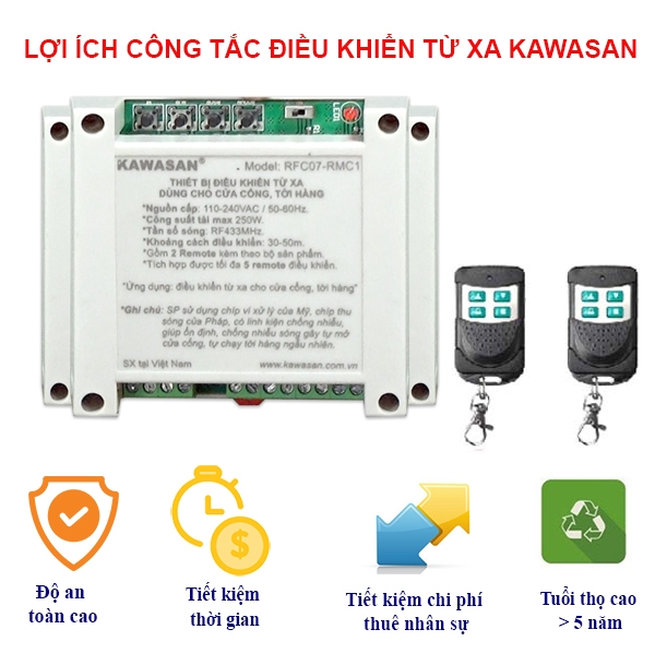 Công Tắc Điều Khiển Từ Xa Động Cơ Đảo Chiều 1 Pha 220V RFC07-RMC1