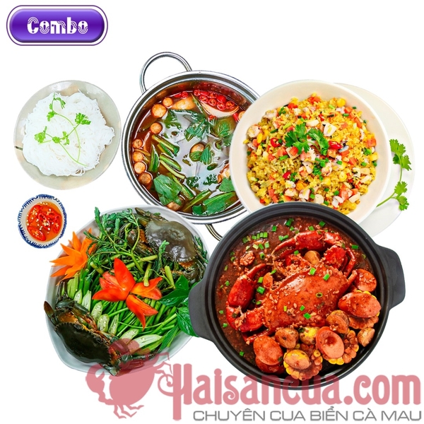 Combo 3 Cua số 3: Cua Xốt Cajun + Cơm Chiên Thịt Cua + Lẩu Cua Nấu Thái