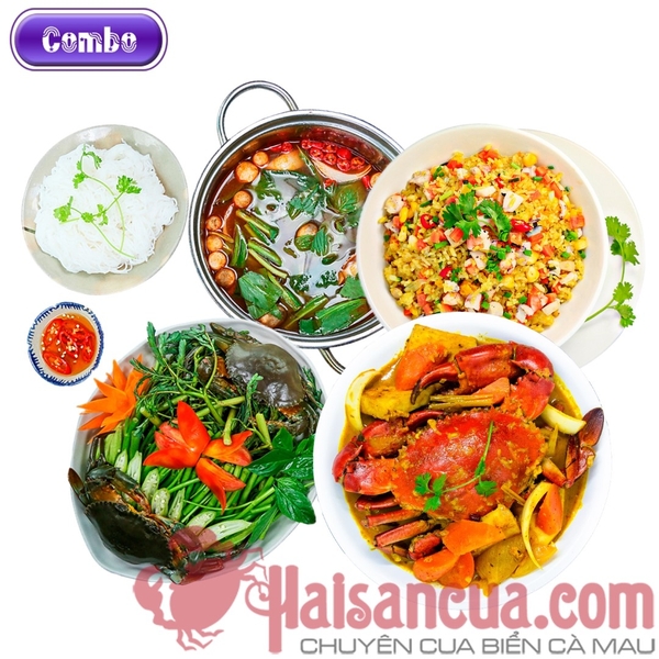 Combo 3 Cua số 4: Cua Cari+ Cơm Chiên Thịt Cua + Lẩu Cua Nấu Thái