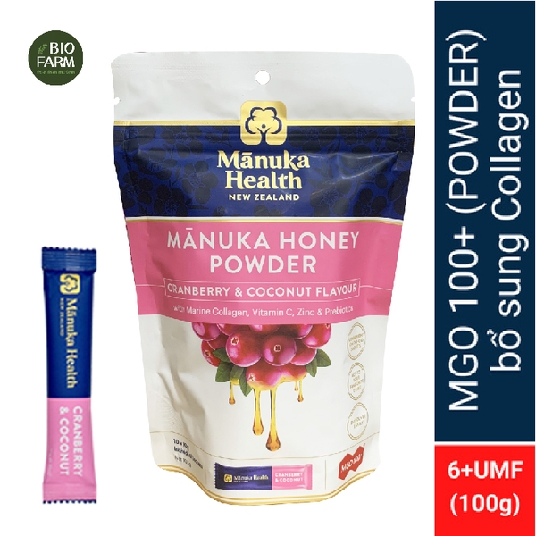 Bột mật ong với Collagen, Cranberry & dừa MGO 100+