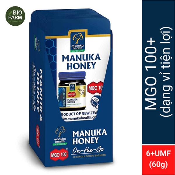 Mật ong Manuka - MGO 100+ trọng lượng 5g x 12 gói