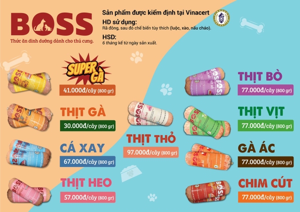 THỨC ĂN TƯƠI CHO CHÓ MÈO THƯƠNG HIỆU THE BOSS ĐÃ CÓ MẶT TẠI HỆ THỐNG SIÊU THỊ THÚ CƯNG ARALE !!! 