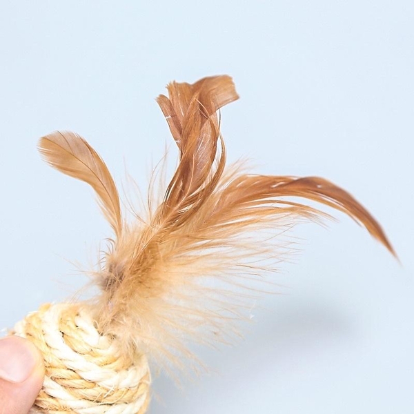 BÓNG ĐỒ CHƠI DÂY THỪNG GẮN LÔNG VŨ CHO CHÓ MÈO