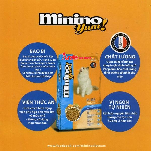 THỨC ĂN HẠT MININO YUM CHO MÈO -VỊ HẢI SẢN