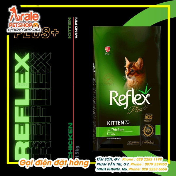 THỨC ĂN HẠT REFLEX CHO MÈO CON - VỊ GÀ - 1,5KG