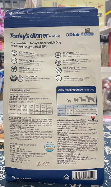 THỨC ĂN HẠT TODAY'S DINNER DÀNH CHO CHÓ TRƯỞNG THÀNH VỊ GÀ CÁ & RAU CỦ