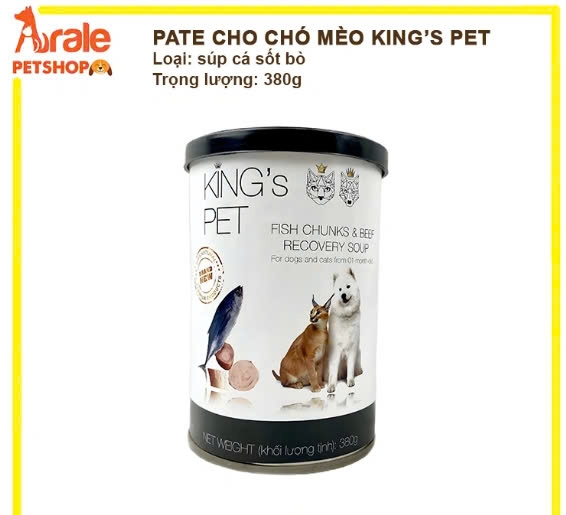 PATE LON KING'S PET CHO CHÓ MÈO - LON 380G