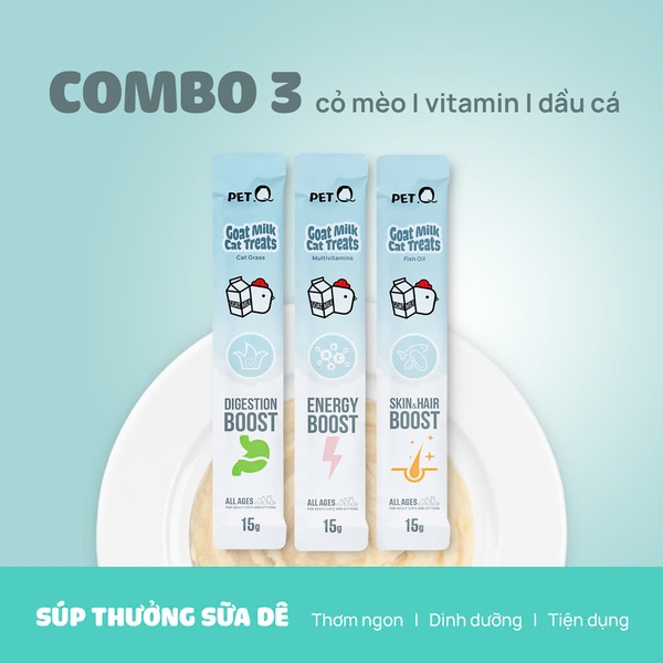 [combo 30 thanh] SÚP THƯỞNG SỮA DÊ PET Q TUÝP 15G