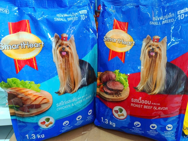 SMARTHEART SMALL- Thức ăn hạt cho CHÓ LÔNG DÀI vị bò nướng 1.3KG