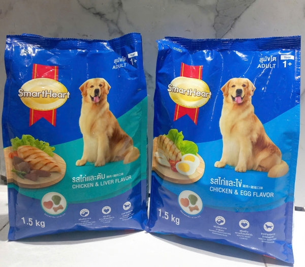 SMARTHEART ADULT VỊ GÀ VÀ GAN - Thức ăn hạt cho chó trưởng thành 1.5 KG