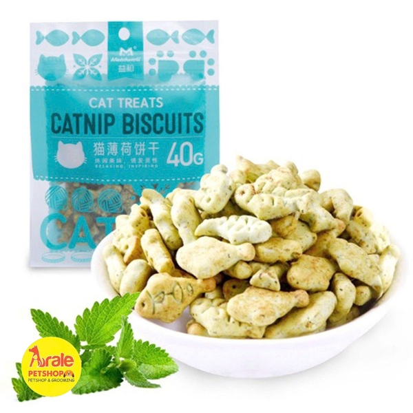BÁNH CÁ CATNIP CHO MÈO HỖ TRỢ TIÊU BÚI LÔNG THƠM MIỆNG - GÓI 40G 