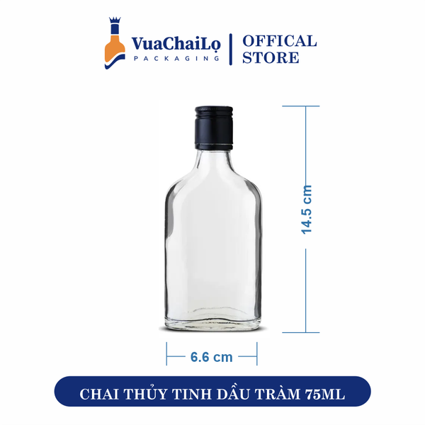 Chai Thủy Tinh Dầu Tràm 75ML