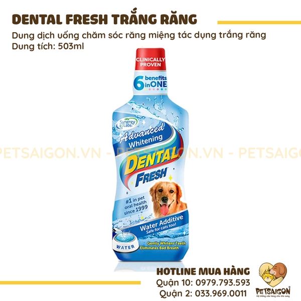 DENTAL FRESH - Dung dịch uống trắng răng cho chó