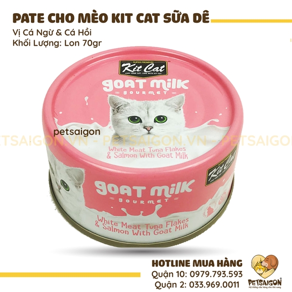 Pate Kit Cat Sữa Dê Cho Mèo Lon 70gr