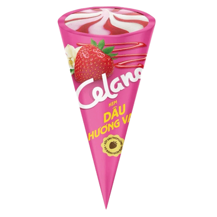 Kem ốc quế Celano dâu vani