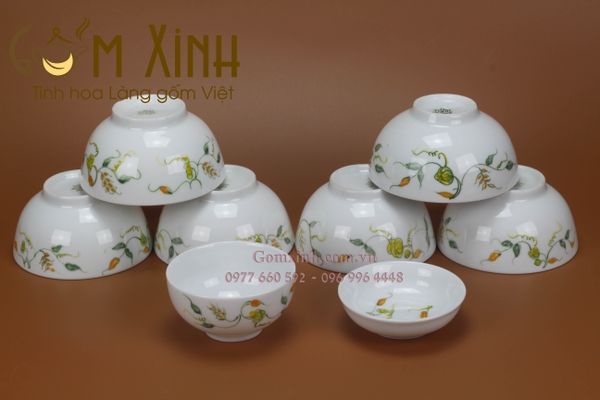 bộ đồ ăn bát tràng hoa dây
