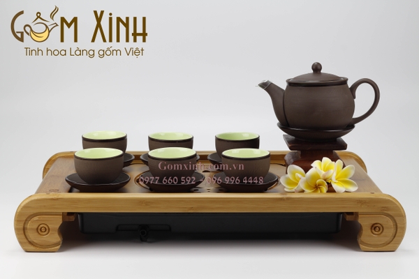 Bộ trà sứ Bát Tràng cao cấp