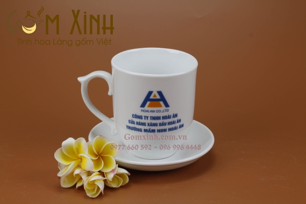 cốc sứ bát tràng in logo cao câp