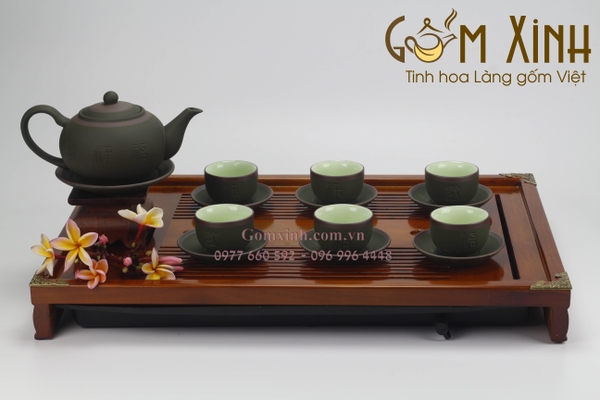 bộ trà gốm tử sa bát tràng cao cấp