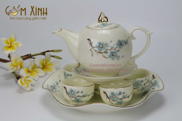 bộ ấm chén bát tràng đẹp
