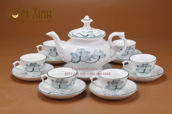 Bộ bình trà sứ Bát Tràng giá rẻ