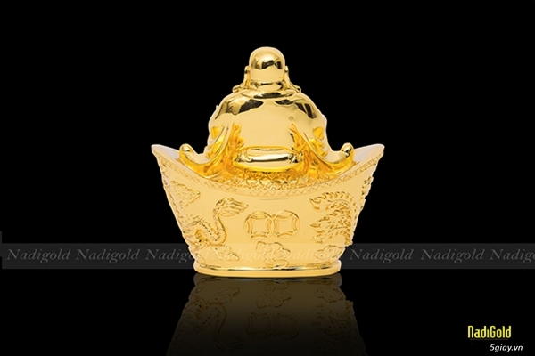 Tượng phật Di Lặc ngồi trên hũ tiền mạ vàng 24k – món quà hoàn hảo cho mọi nhà