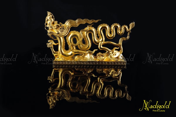 Qùa tặng mạ vàng_Tượng Rồng thời Lý mạ vàng 24K