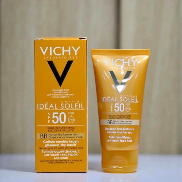 Kem chống nắng kiêm nền Vichy Capital Soleil BB Teint SPF50+