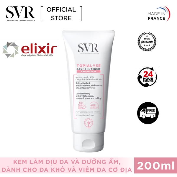 Kem dưỡng cho da kích ứng SVR TOPIALYSE Baume Intensif 200ml