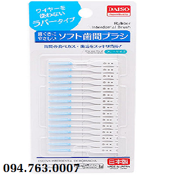 BÀN CHẢI KẼ RĂNG DAISO 15 CHIẾC (DẠNG CAO SU MỀM )