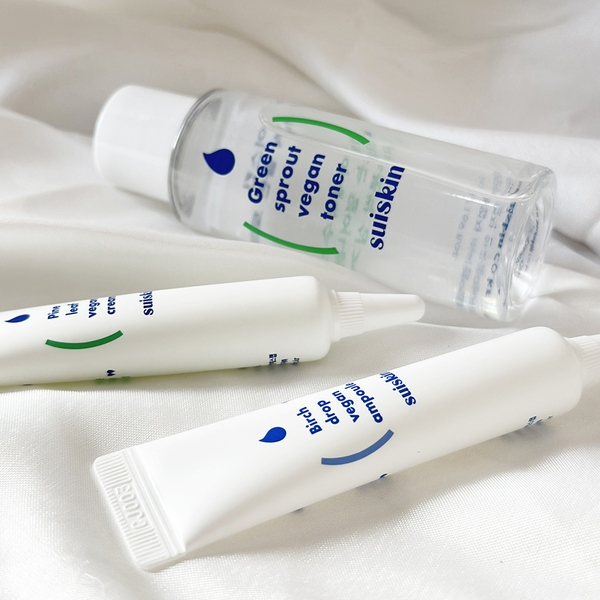 Bộ Kit Sản Phẩm Chăm Sóc Da Thuần Chay SUISKIN Vegan Skincare Trial Kit Toner - Ampoule - Cream