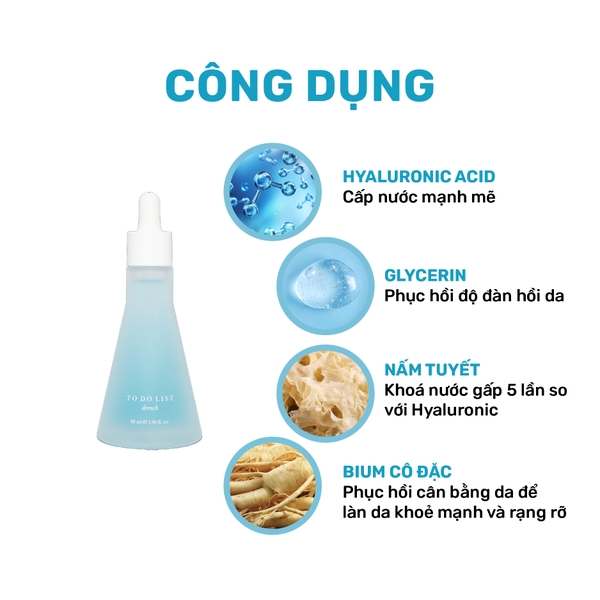 Bộ 3 TINH CHẤT SERUM TO DO LIST - Cấp ẩm, phục hồi, dưỡng trắng, trị mụn