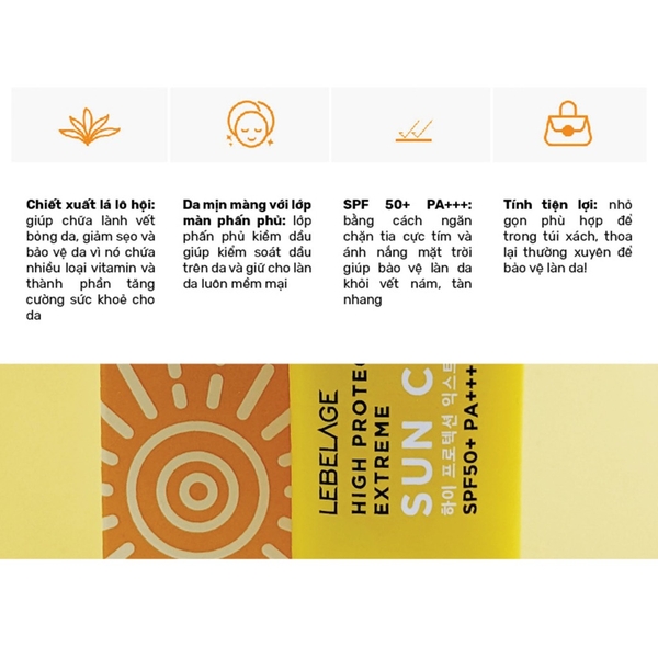 Kem Chống Nắng Lebelage High Protection Extreme Sun Cream Spf50 Pa 30ml