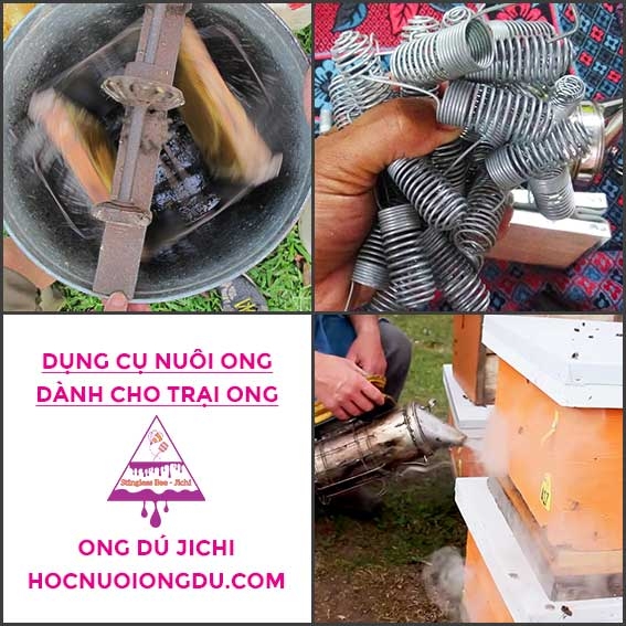 3 Dụng Cụ Nuôi Ong [Bình Xịt Khói, Thùng Quay Mật, Lồng Nhốt Chúa]