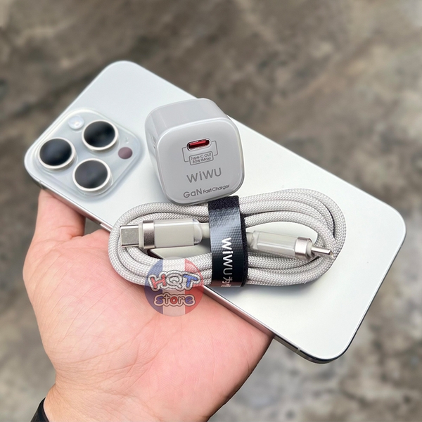 Bộ củ sạc nhanh PD 30W WiWU Jello GaN Fast Charger Cáp C to C 100W