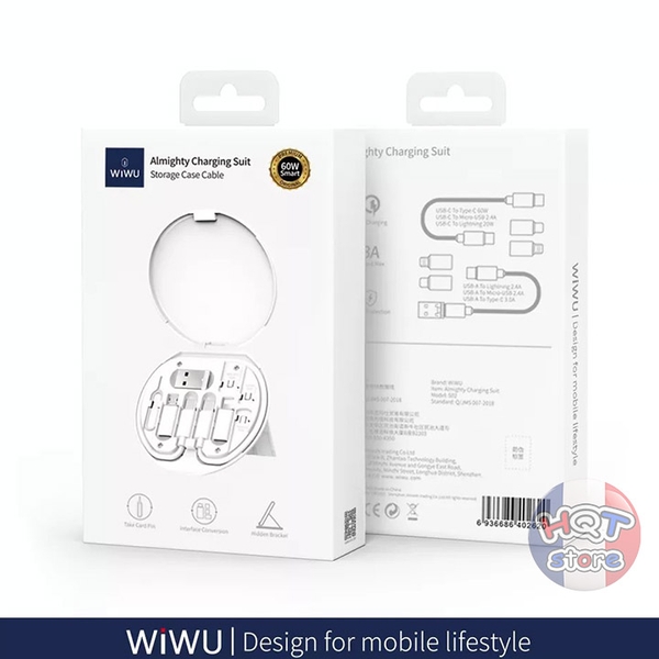 Bộ đầu chuyển đổi cáp đa năng WiWU S02 Type C Lightning MicroUSB USB-A