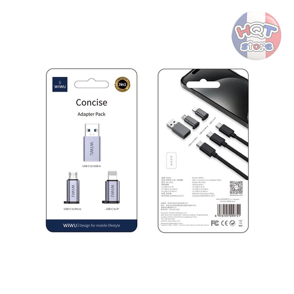 Bộ đầu chuyển đổi đa năng WiWU Concise 3in1 Adapter Pack Wi-C031