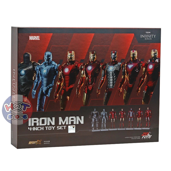 Bộ mô hình 7 iRon Man 10cm ZD Toys 4 inch Toy Set 1/18 chính hãng