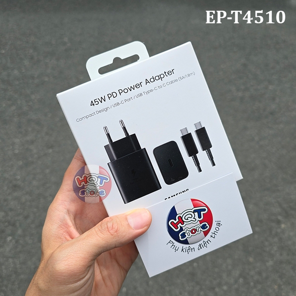 Bộ sạc nhanh Samsung 45W PD Power Adapter EP-T4510 Fullbox Củ Cáp 1.8m