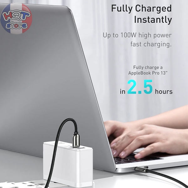 Cáp sạc nhanh 100W 5A C to C Baseus Display Fast Charging màn hình led