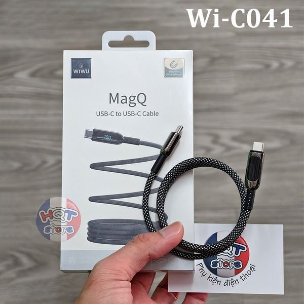 Cáp sạc nhanh 100W C to C WiWU MagQ Line Wi-C041 dây nam châm tự hít
