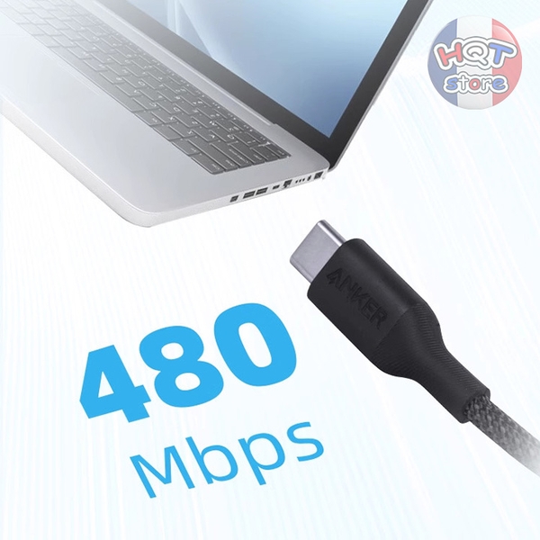 Cáp sạc nhanh C to C 240W ANKER 544 (Bio-Based) A80F5 / A80F6 dây dù