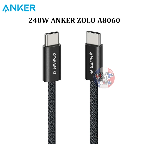 Cáp sạc nhanh C to C 240W ANKER ZOLO A8060 1.5m dây dù chống đứt gãy
