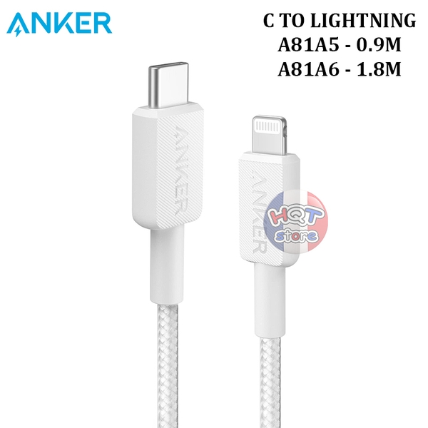 Cáp sạc nhanh C to L ANKER Braided A81A5 / A81A6 dây dù chống đứt gãy
