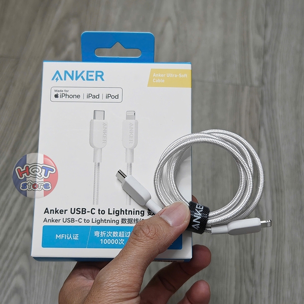 Cáp sạc nhanh C to L ANKER Braided A81A5 / A81A6 dây dù chống đứt gãy