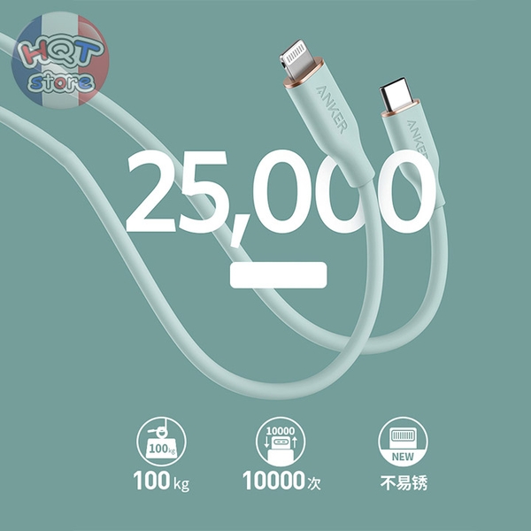Cáp sạc nhanh C to Lightning ANKER Powerline III Flow A8662 dài 0.9m