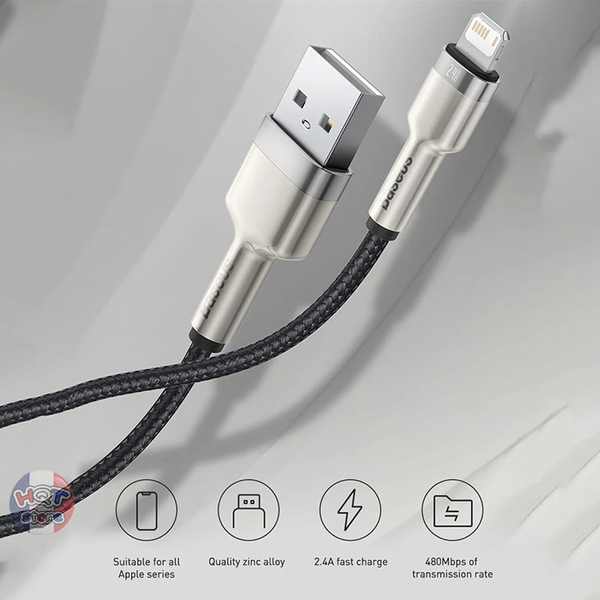 Cáp sạc nhanh USB-A to Lightning Baseus Cafule Series Metal 2.4A