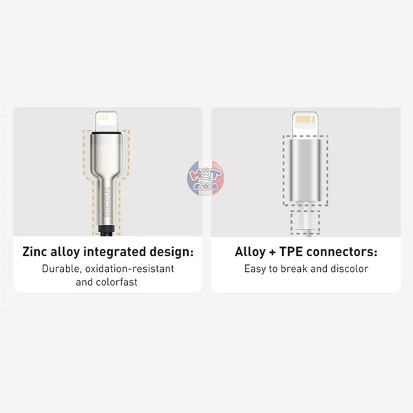 Cáp sạc nhanh USB-A to Lightning Baseus Cafule Series Metal 2.4A